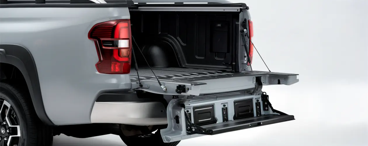 Puerta de caja con escalones